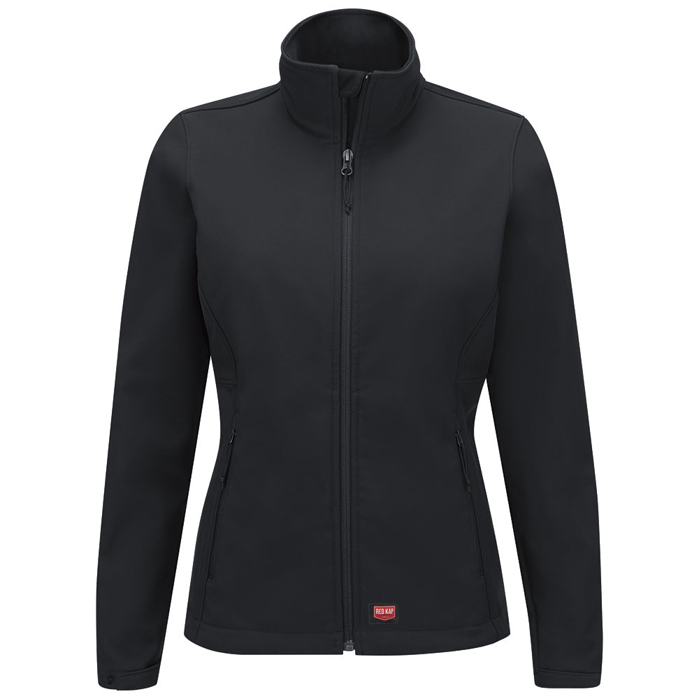Red Kap Women's Deluxe Soft Shell Jacket JP67 - Black-eSafety Supplies, Inc