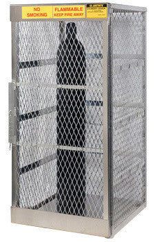 Justrite 30" X 65" X 32" Aluminum Vertical 10 Cylinder Storage Locker With Manual Close Door-eSafety Supplies, Inc