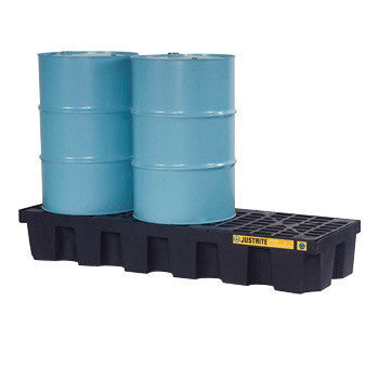Justrite 75 Gallon Black EcoPolyBlend Polyethylene 3 Drum Pallet-eSafety Supplies, Inc