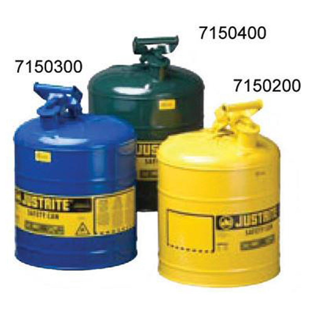 Justrite 5 Gallon Yellow Type 1 Safety Can With Staiinless Steel Flame Arrestor For Use With Diesel-eSafety Supplies, Inc