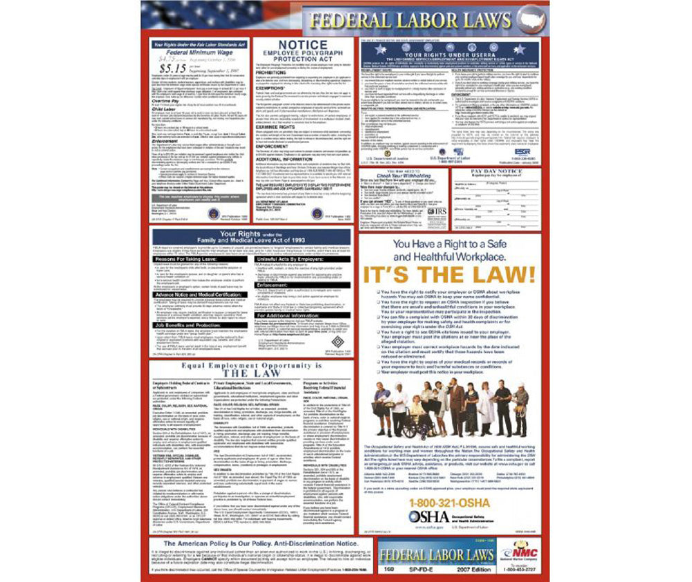 Federal Spanish Labor Law Poster-eSafety Supplies, Inc