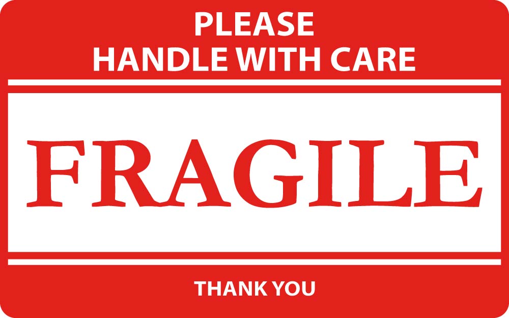 Please Handle With Care Fragile Thank You Label - Roll-eSafety Supplies, Inc