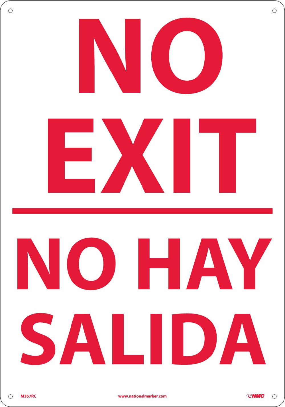 No Exit Sign - Bilingual-eSafety Supplies, Inc