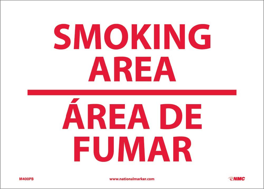 Smoking Area Sign - Bilingual-eSafety Supplies, Inc
