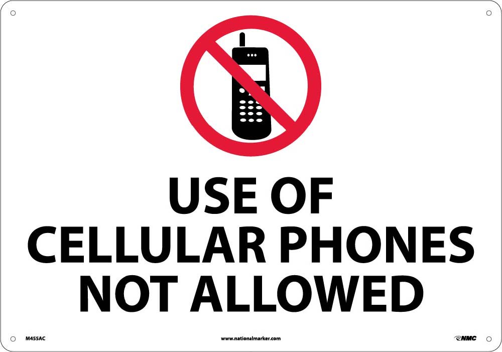Use Of Cellular Phones Not Allowed Sign-eSafety Supplies, Inc