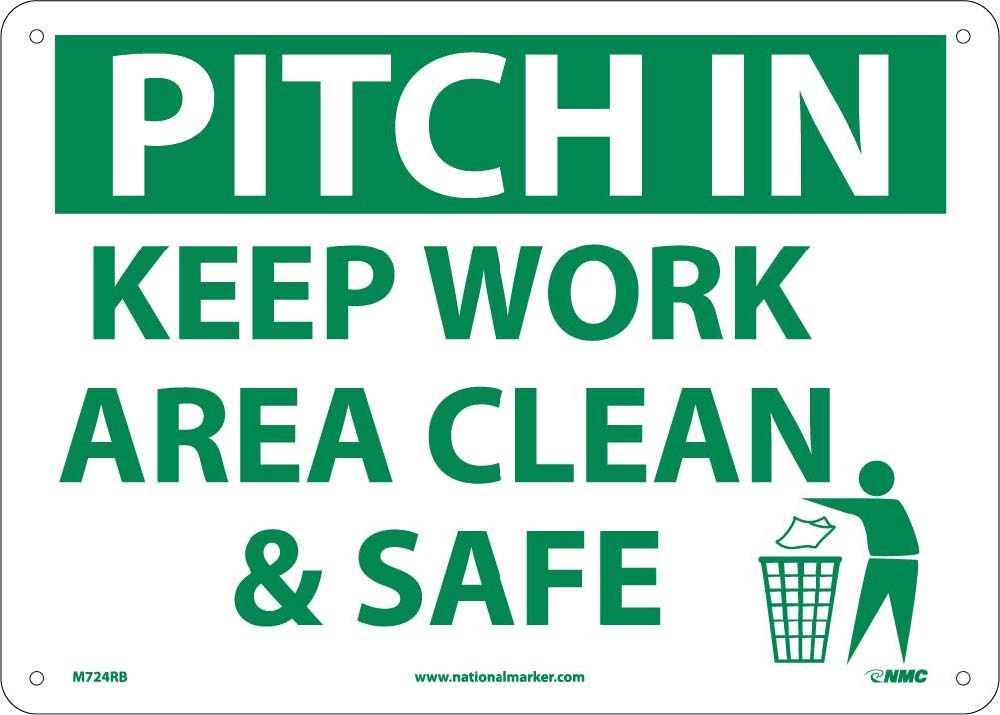 Pitch In Keep Area Clean & Safe Sign-eSafety Supplies, Inc