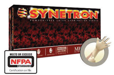 Microflex Large Natural 11.417" Synetron 9.1 mil Latex Ambidextrous Non-Sterile Medical Grade Powder-Free Disposable Gloves With Fully Textured Finish, Extended Beaded Cuff And Polymer Coating-eSafety Supplies, Inc