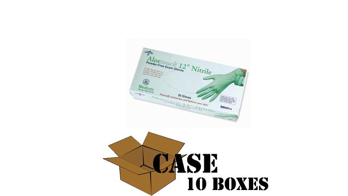 Medline - Aloetouch - 12" Nitrile Exam Powder Free Gloves - CASE-eSafety Supplies, Inc
