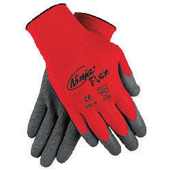 Memphis X-Large Ninja Flex 15 Gauge Gray Latex Dipped Palm Coated Work Gloves With Nylon Liner And Knit Wrist-eSafety Supplies, Inc