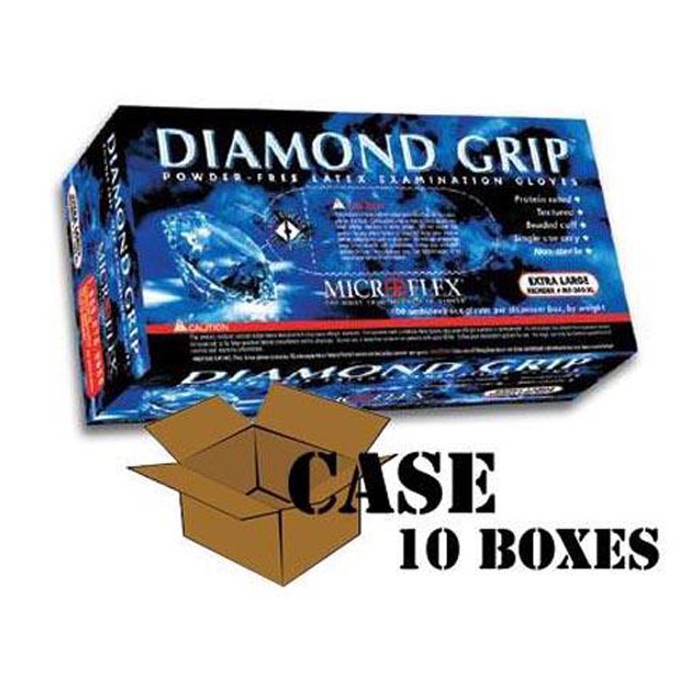 Microflex - Diamond Grip Latex Gloves - Case-eSafety Supplies, Inc