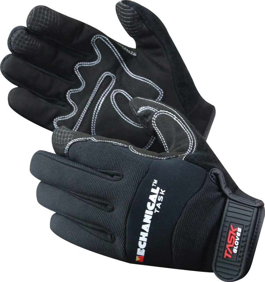 Task Gloves- Black Synthetic Leather, Anti-Vibration Palm Gloves-eSafety Supplies, Inc