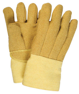 National Safety Apparel Large 14" Brown Norbest 845 45 Ounce Kevlar PBI Wool Lined Heat Resistant Gloves With Straight Thumb And Thermobest Gauntlet Cuff-eSafety Supplies, Inc