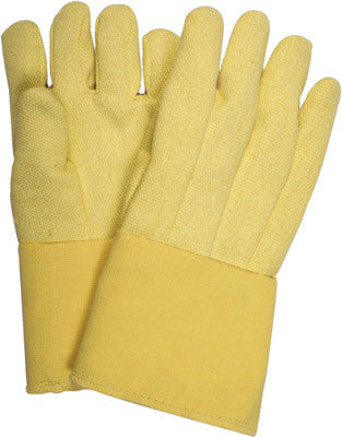 National Safety Apparel Large 14" 22 Ounce Thermobest Kevlar Reversed Wool Lined Heat Resistant Gloves With Straight Thumb And Goldenbest Gauntlet Cuff-eSafety Supplies, Inc