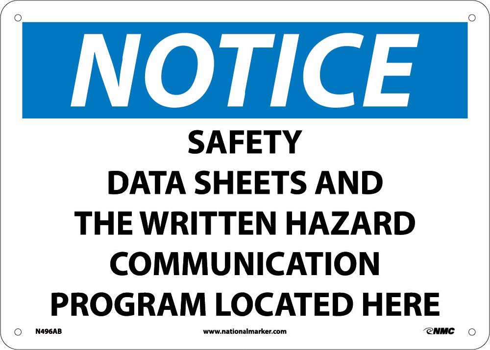 Notice Safety Information Located Here Sign-eSafety Supplies, Inc
