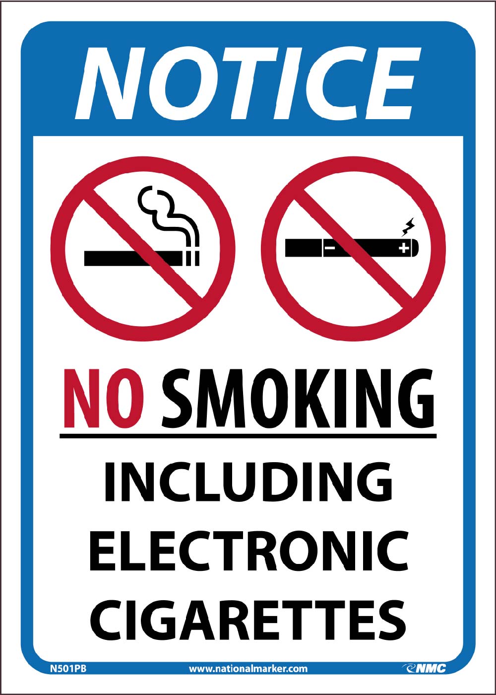 No Smoking Including E Cigarettes Sign