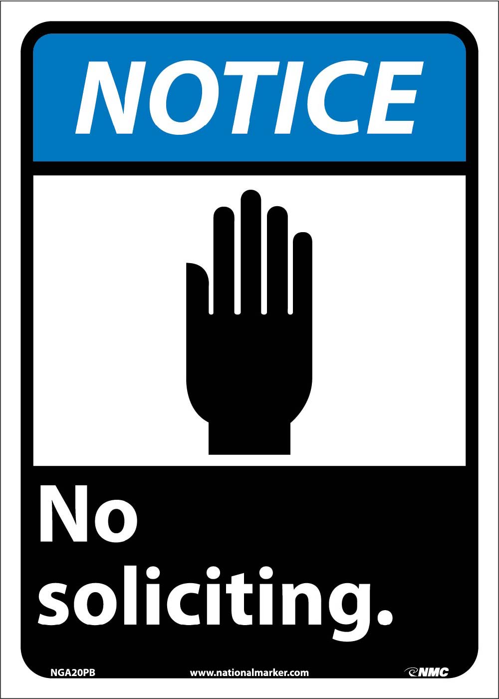 Notice No Soliciting Sign-eSafety Supplies, Inc