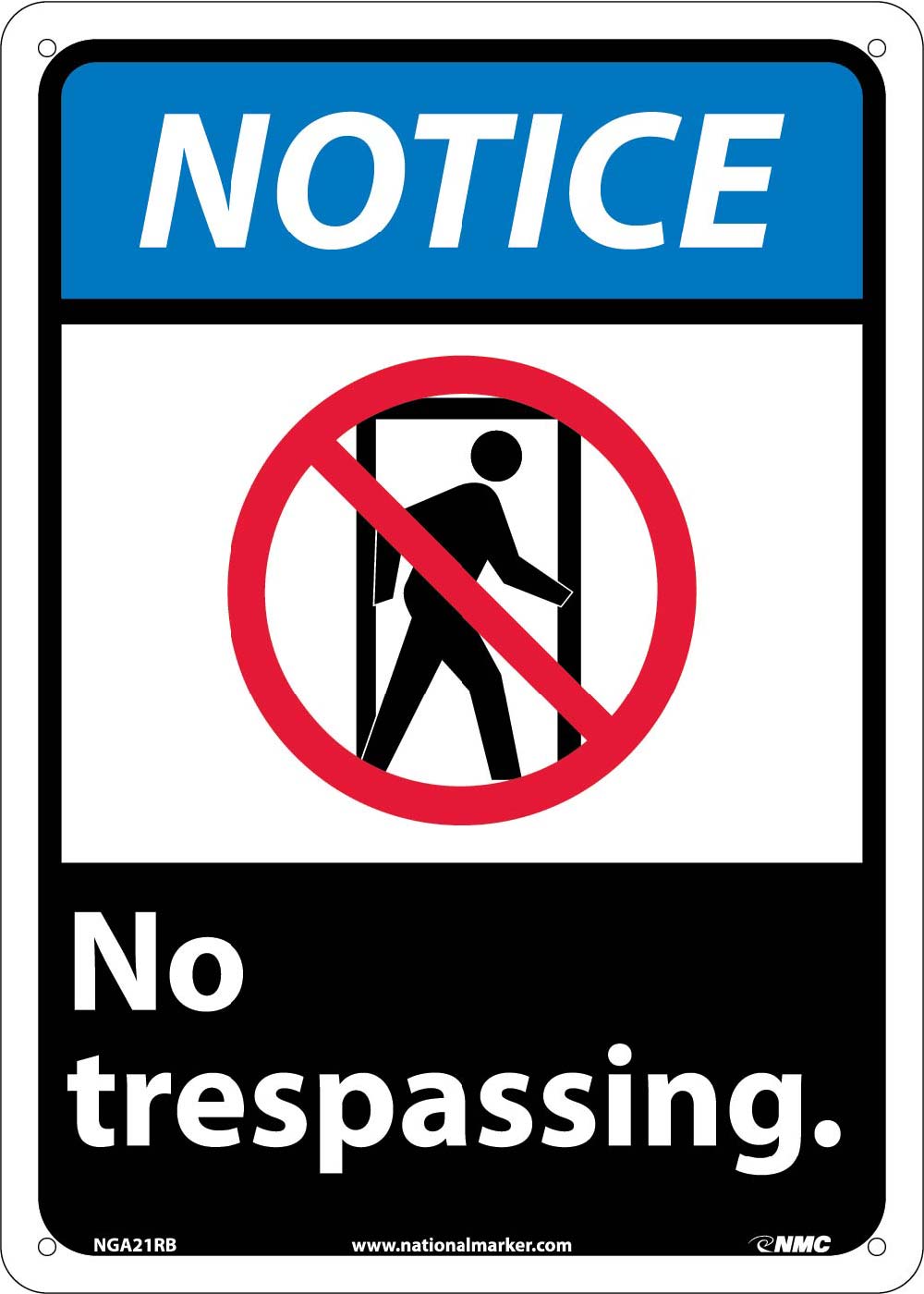 Notice No Trespassing Sign-eSafety Supplies, Inc