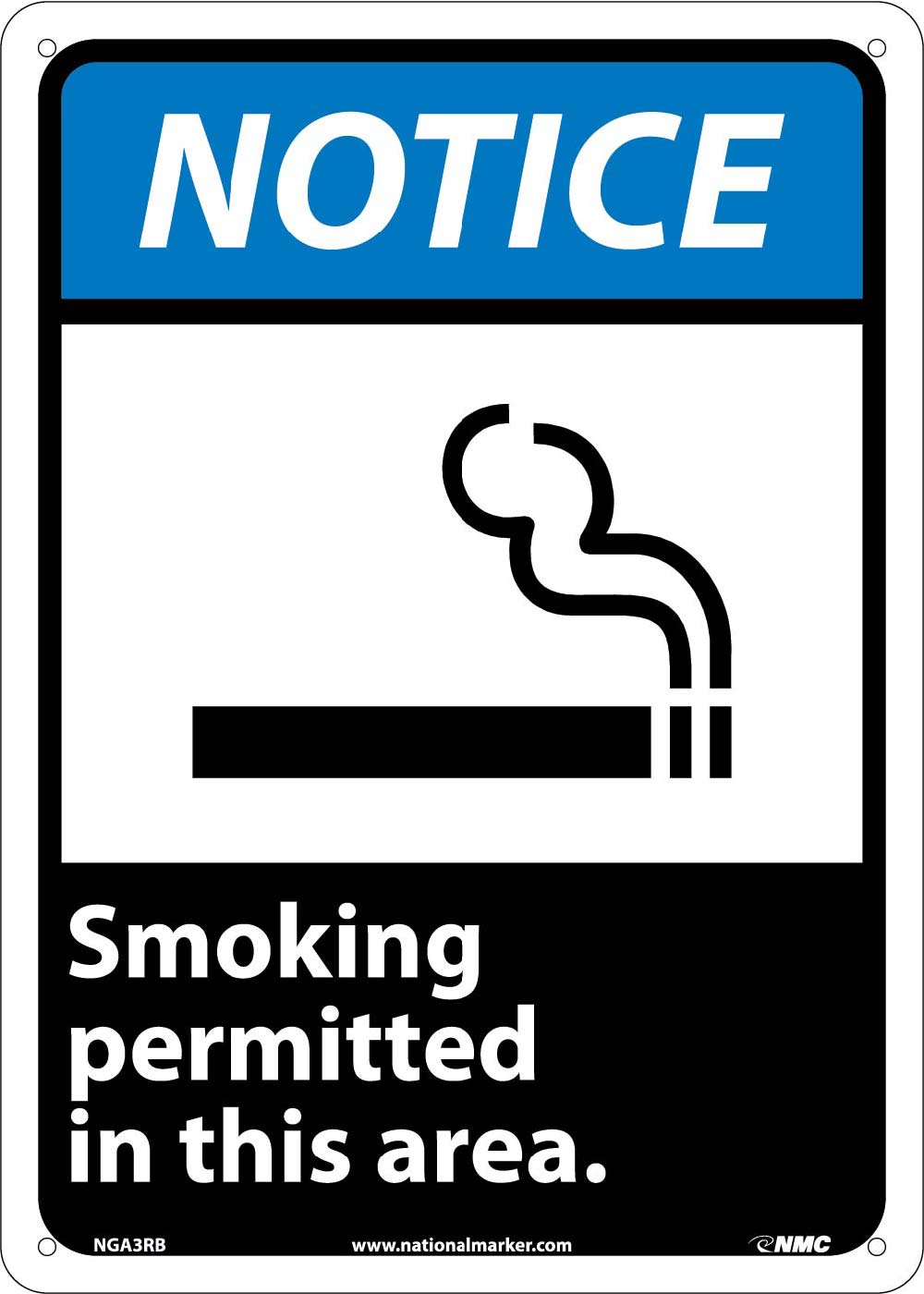 Notice Smoking Permitted In This Area Sign-eSafety Supplies, Inc
