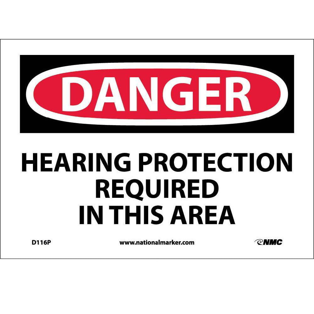 Danger Hearing Protection Required In This Area Sign-eSafety Supplies, Inc