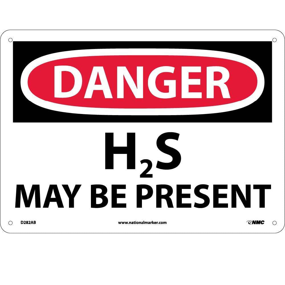 Danger H2S May Be Present Sign-eSafety Supplies, Inc