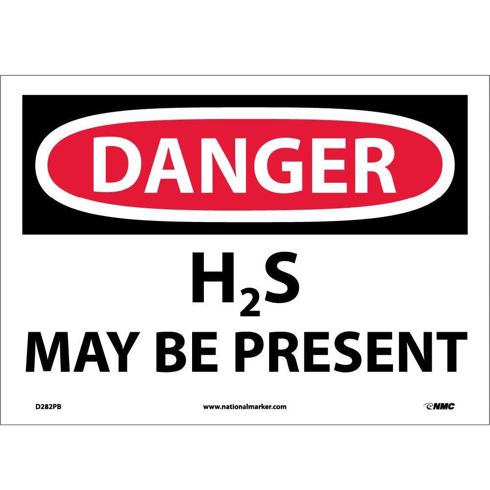 Danger H2S May Be Present Sign-eSafety Supplies, Inc