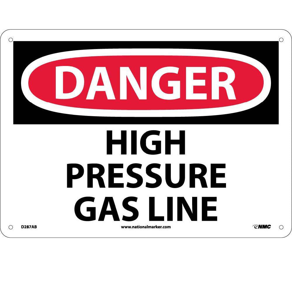 Danger High Pressure Gas Line Sign-eSafety Supplies, Inc