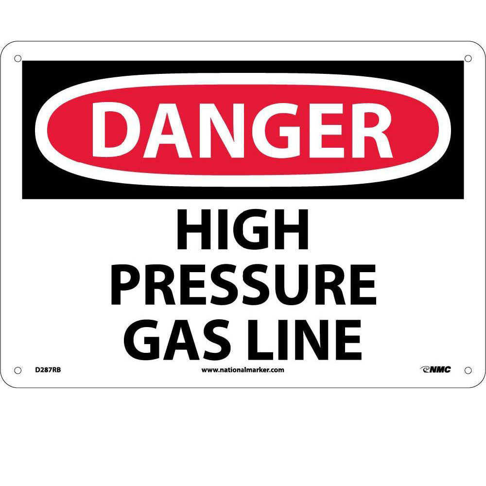 Danger High Pressure Gas Line Sign-eSafety Supplies, Inc