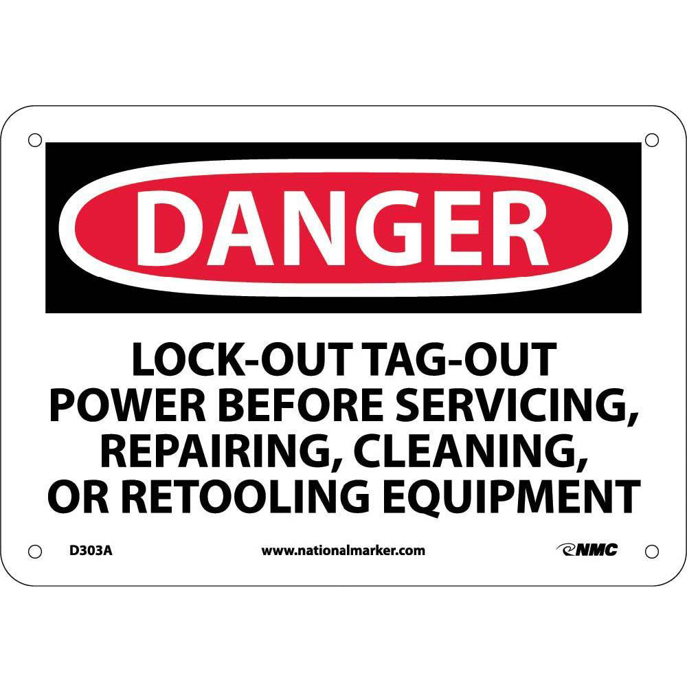 Danger Lock-Out Tag-Out Power Before Use Sign-eSafety Supplies, Inc