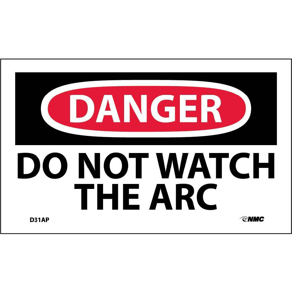 Danger Do Not Watch The Arc Label - 5 Pack-eSafety Supplies, Inc