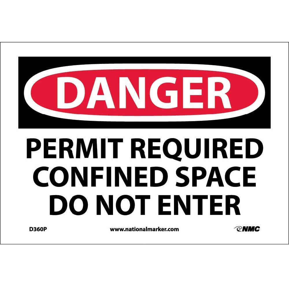 Danger Confined Space Permit Required Sign-eSafety Supplies, Inc