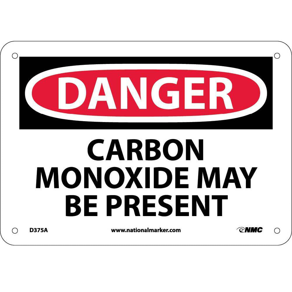 Danger Carbon Monoxide May Be Present Sign-eSafety Supplies, Inc