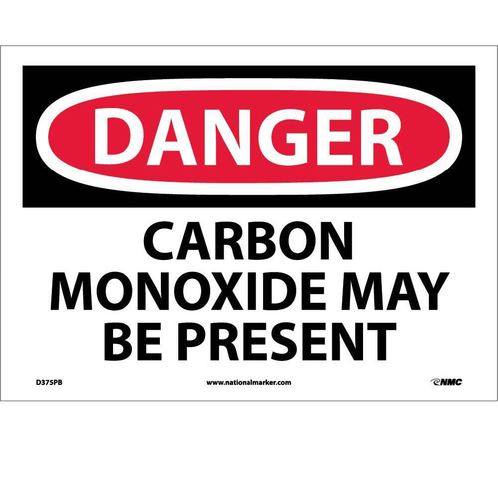 Danger Carbon Monoxide May Be Present Sign-eSafety Supplies, Inc