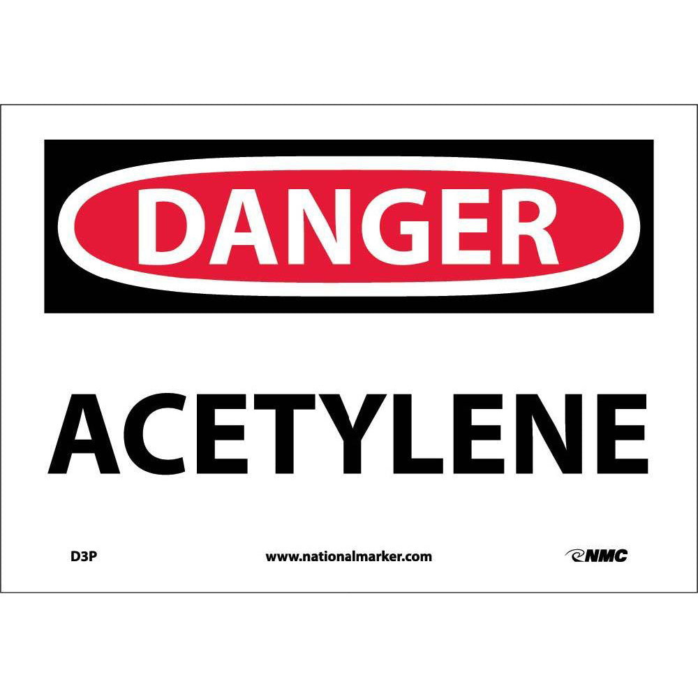 Danger Acetylene Sign-eSafety Supplies, Inc