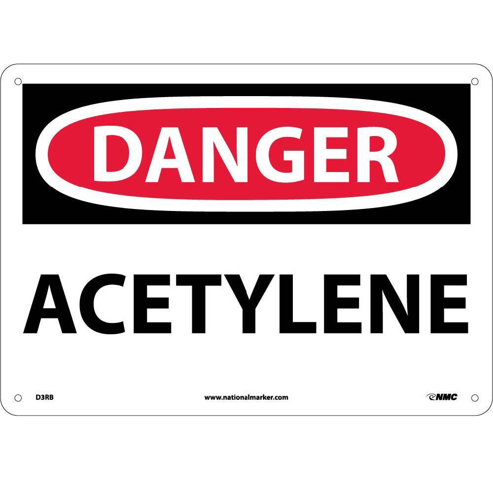 Danger Acetylene Sign-eSafety Supplies, Inc