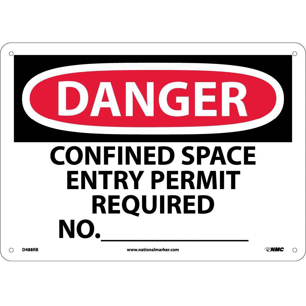 Danger Confined Space Entry Permit Required Sign-eSafety Supplies, Inc