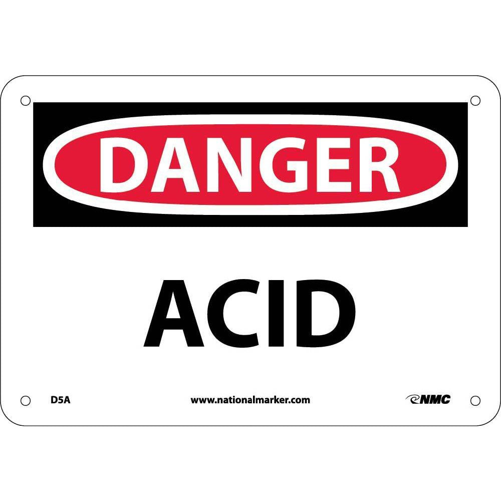 Danger Acid Sign-eSafety Supplies, Inc