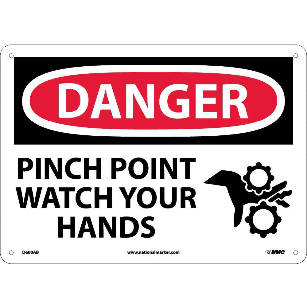 Danger Pinch Point Watch Your Hands Sign-eSafety Supplies, Inc