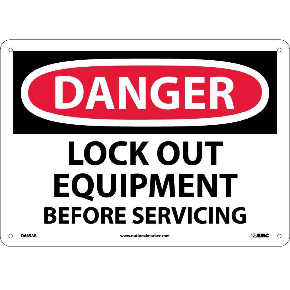 Danger Lock Out Equipment Before Servicing Sign-eSafety Supplies, Inc