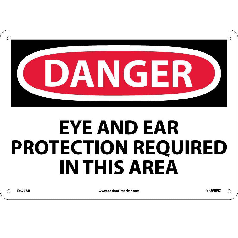 Danger Eye And Ear Protection Required In This Area Sign-eSafety Supplies, Inc
