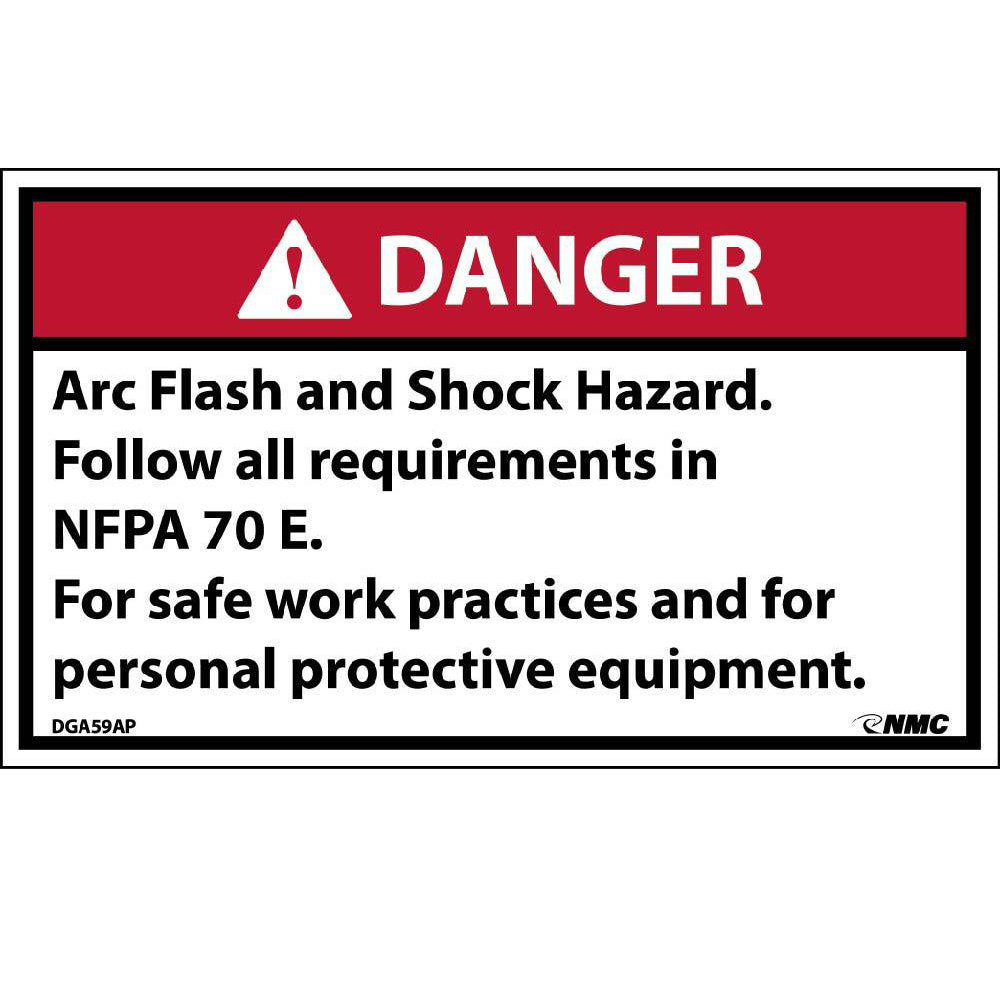 Danger Arc Flash And Shock Hazard Label - 5 Pack-eSafety Supplies, Inc