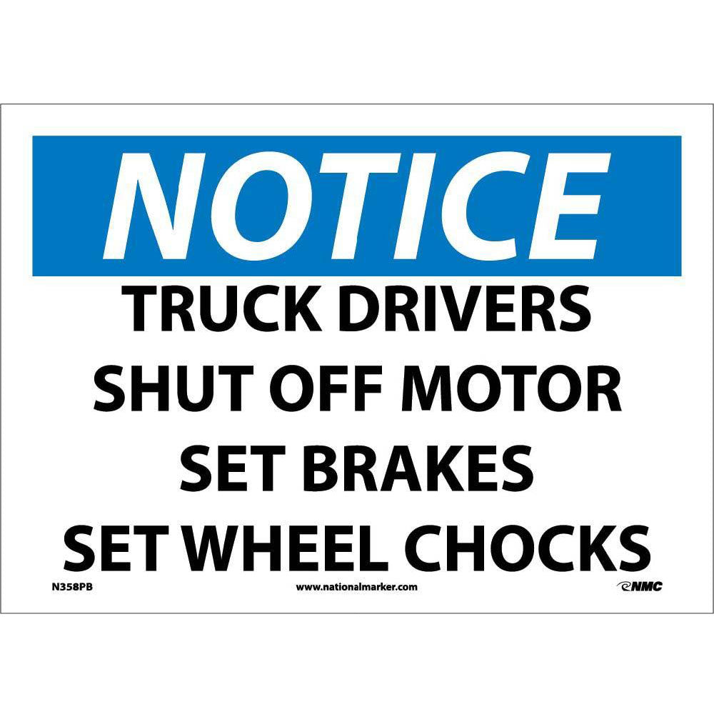 Notice Truck Driver Safety Instructions Sign-eSafety Supplies, Inc