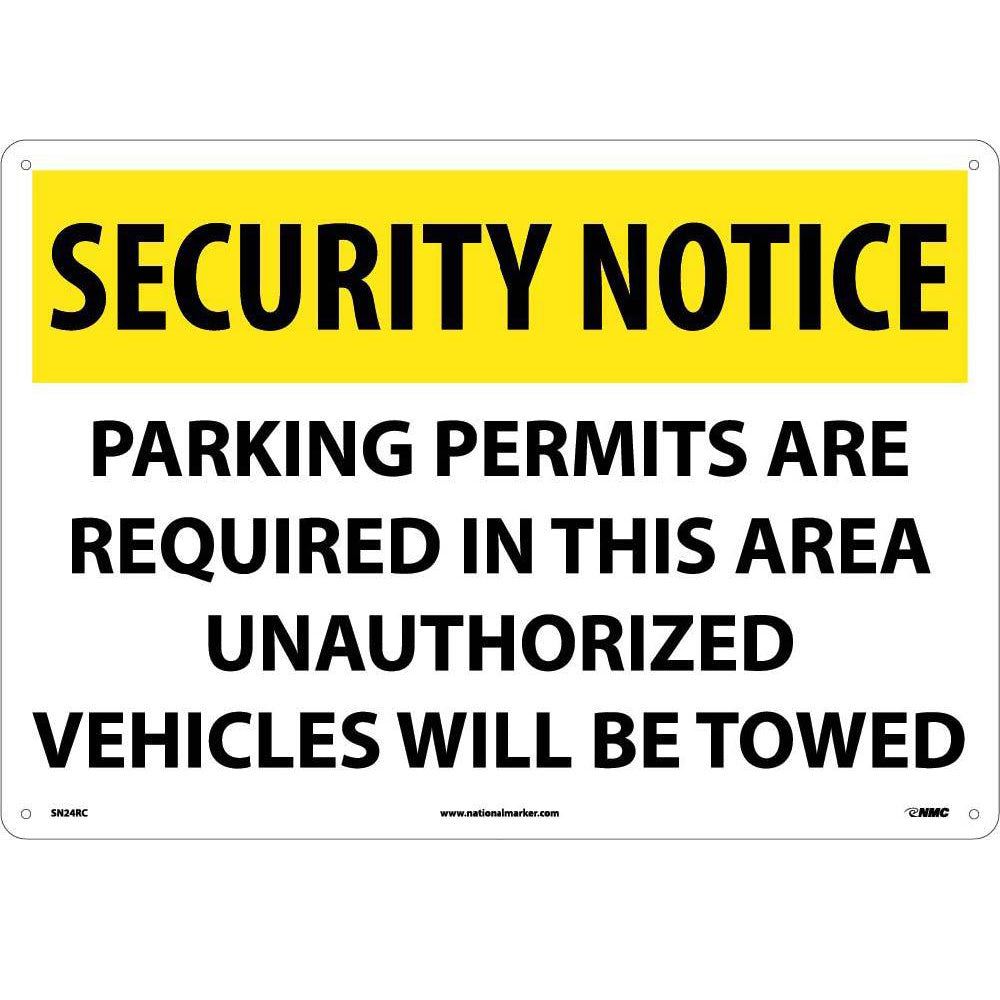 Security Notice Permits Are Required In This Area Sign-eSafety Supplies, Inc