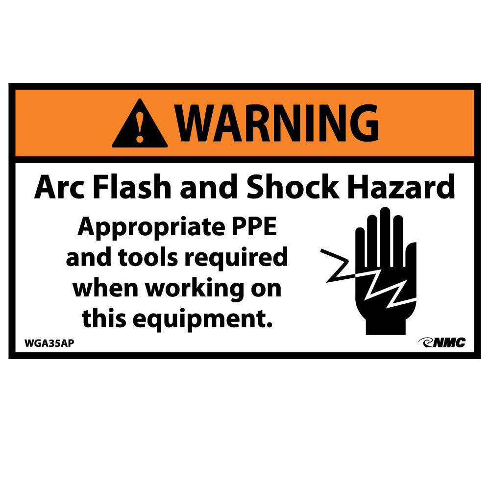 Warning Arc Flash Hazard Label - 5 Pack-eSafety Supplies, Inc