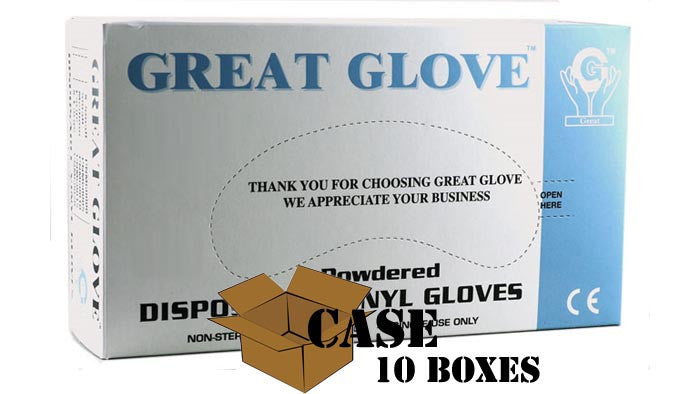 Great Glove - Powdered Disposable Vinyl Gloves - Case-eSafety Supplies, Inc