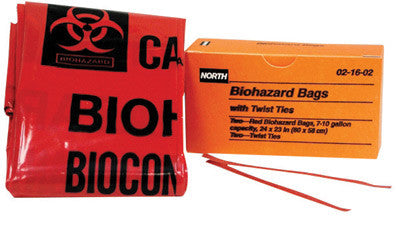 North by Honeywell 24" X 23" 7 Gallon Bio-Hazard Waste Bag With Twist Ties-eSafety Supplies, Inc