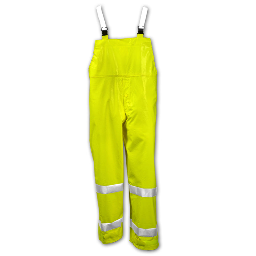 Comfort-Brite® Overall - Fluorescent Yellow-Green - Snap Fly Front - Silver Reflective Tape-eSafety Supplies, Inc