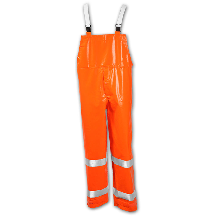Comfort-Brite® Overall - Fluorescent Orange-Red - Snap Fly Front - Silver Reflective Tape-eSafety Supplies, Inc