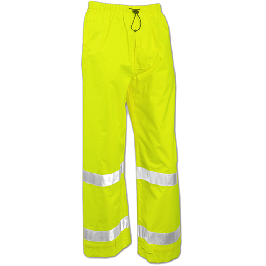 Vision™ Pants - Fluorescent Yellow-Green - Snap Fly Front - Silver Reflective Tape-eSafety Supplies, Inc