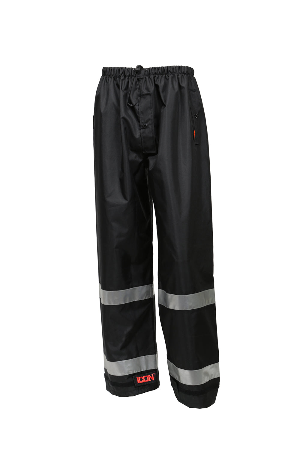 Icon™ Pants - Black - Snap Fly Front - Silver Reflective Tape-eSafety Supplies, Inc