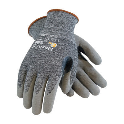 Protective Industrial Products Medium MaxiCut 3 By ATG Cut Resistant Gray Micro-Foam Nitrile Palm And Fingertip Coated Work Gloves With Gray Seamless Glass, Polyester, Lycra And-eSafety Supplies, Inc